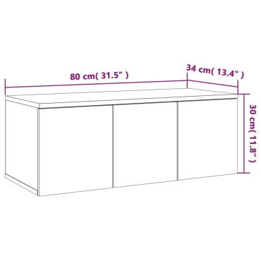 vidaXL Έπιπλο Τηλεόρασης Καφέ Δρυς 80x34x30cm Επεξ. Ξύλο