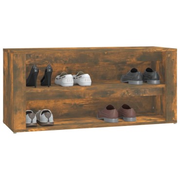 vidaXL Παπουτσοθήκη Καπνιστή Δρυς 100x35x45cm Επεξεργασμένο Ξύλο