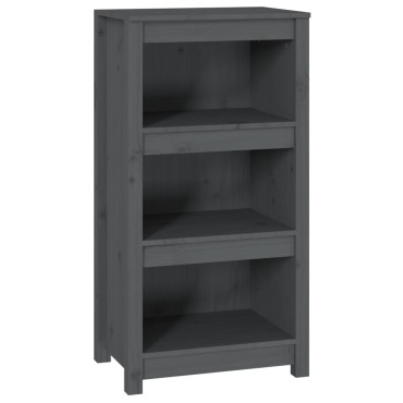vidaXL Βιβλιοθήκη Γκρι 50x35x97cm από Μασίφ Ξύλο Πεύκου 1 τεμ.