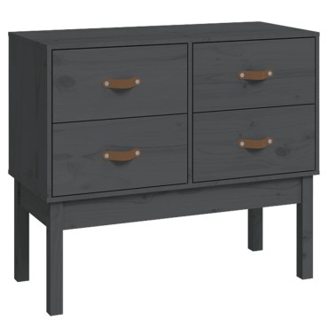 vidaXL Τραπέζι Ντουλάπι Γκρί90x40x78cm από Μασίφ Ξύλο Πεύκου 1 τεμ.