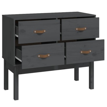 vidaXL Τραπέζι Ντουλάπι Γκρί90x40x78cm από Μασίφ Ξύλο Πεύκου 1 τεμ.