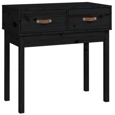 vidaXL Τραπέζι Κονσόλα Μαύρος 76,5x40x75cm από Μασίφ Ξύλο Πεύκου 1 τεμ.