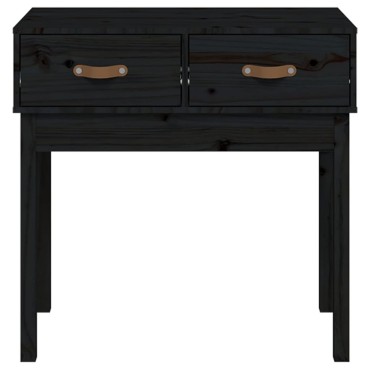 vidaXL Τραπέζι Κονσόλα Μαύρος 76,5x40x75cm από Μασίφ Ξύλο Πεύκου 1 τεμ.