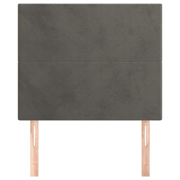 vidaXL Κεφαλάρι Σκούρο Γκρι Βελούδινο 100x5x118/128cm 1 τεμ.