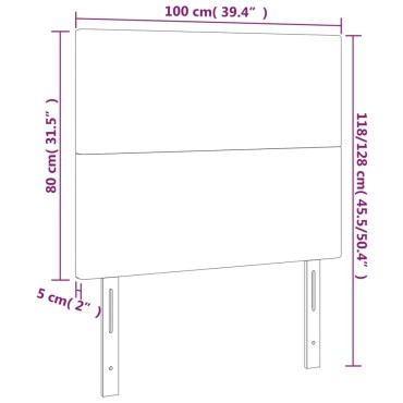 vidaXL Κεφαλάρι Σκούρο Γκρι Βελούδινο 100x5x118/128cm 1 τεμ.