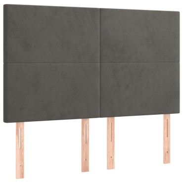 vidaXL Κεφαλάρια Κρεβατιού 4 τεμ. Σκ. Γκρι 72x5x78/88cm Βελούδινα