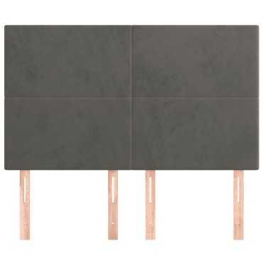 vidaXL Κεφαλάρια Κρεβατιού 4 τεμ. Σκ. Γκρι 72x5x78/88cm Βελούδινα