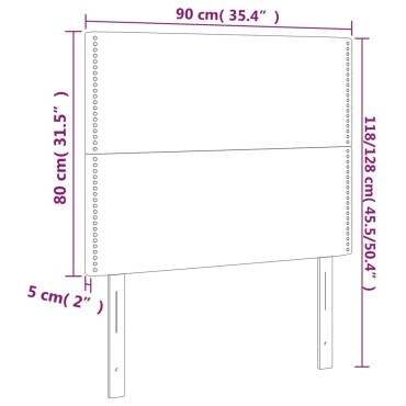 vidaXL Κεφαλάρια Κρεβατιού 2 τεμ.Σκούρο Μπλε 90x5x78/88cm Βελούδινο
