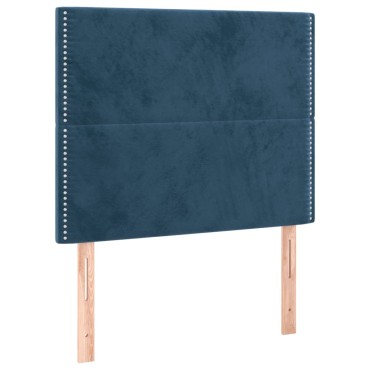 vidaXL Κεφαλάρι Σκούρο Μπλε Βελούδινο 100x5x118/128cm 1 τεμ.