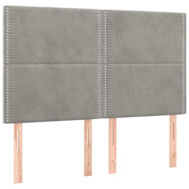 vidaXL Κεφαλάρια Κρεβατιού 4 τεμ. Αν. Γκρι 72x5x78/88cm Βελούδινα