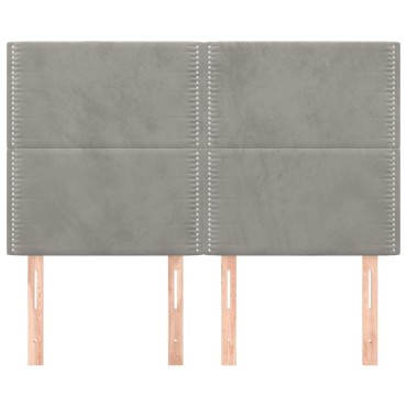 vidaXL Κεφαλάρια Κρεβατιού 4 τεμ. Αν. Γκρι 72x5x78/88cm Βελούδινα