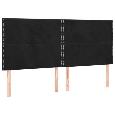 vidaXL Κεφαλάρια Κρεβατιού 4 τεμ. Μαύρο 90x5x78/88cm Βελούδινο