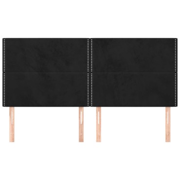 vidaXL Κεφαλάρια Κρεβατιού 4 τεμ. Μαύρο 90x5x78/88cm Βελούδινο