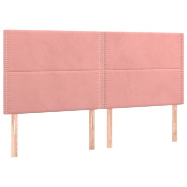 vidaXL Κεφαλάρια Κρεβατιού 4 τεμ. Ροζ 90x5x78/88cm Βελούδινο
