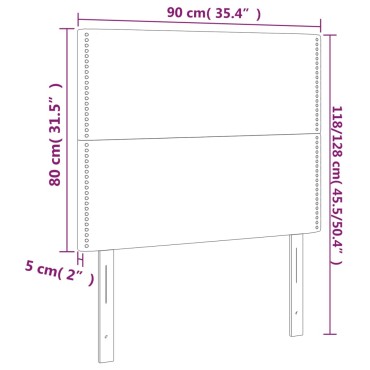 vidaXL Κεφαλάρια Κρεβατιού 2 τεμ. Μαύρο 90x5x78/88cm Συνθετικό Δέρμα