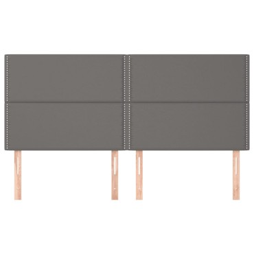 vidaXL Κεφαλάρια Κρεβατιού 4 τεμ. Γκρι80x5x78/88cm Συνθετικό Δέρμα
