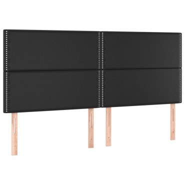 vidaXL Κεφαλάρια Κρεβατιού 4 τεμ. Μαύρο 90x5x78/88cm Συνθετικό Δέρμα