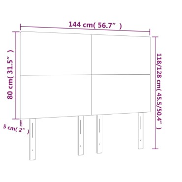 vidaXL Κεφαλάρια Κρεβατιού 4 τεμ. Ροζ 72x5x78/88cm Βελούδινα