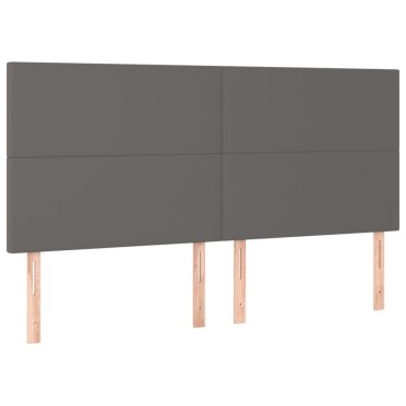 vidaXL Κεφαλάρια Κρεβατιού 4 τεμ. Γκρι80x5x78/88cm Συνθετικό Δέρμα
