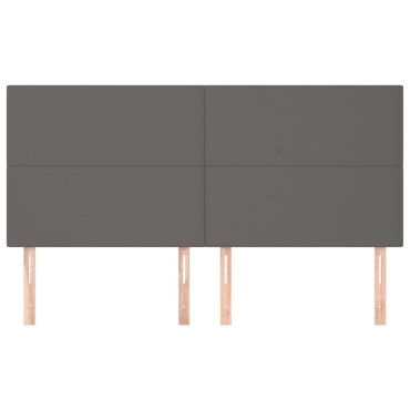 vidaXL Κεφαλάρια Κρεβατιού 4 τεμ. Γκρι80x5x78/88cm Συνθετικό Δέρμα