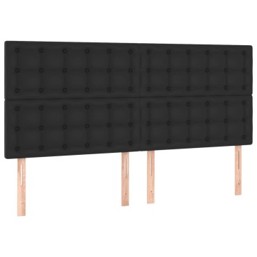 vidaXL Κεφαλάρια Κρεβατιού 4 τεμ.Μαύρα80x5x78/88cmΣυνθετικόΔέρμα