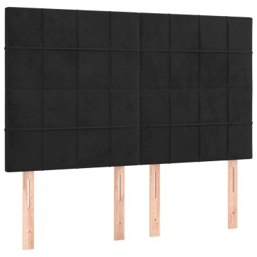 vidaXL Κεφαλάρια Κρεβατιού 4 τεμ. Μαύρα 72x5x78/88cm Βελούδινα