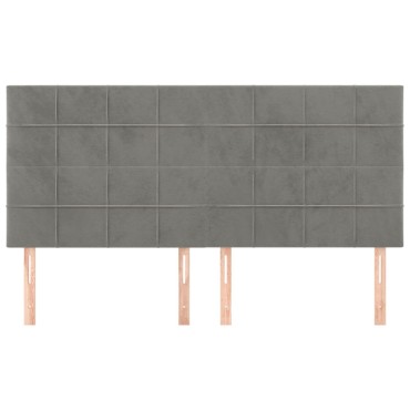 vidaXL Κεφαλάρια Κρεβατιού 4 τεμ. Αν. Γκρι 90x5x78/88cm Βελούδινο