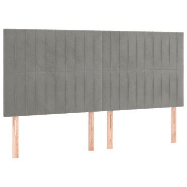 vidaXL Κεφαλάρια Κρεβατιού 4 τεμ. Αν. Γκρι 80x5x78/88cm Βελούδινο