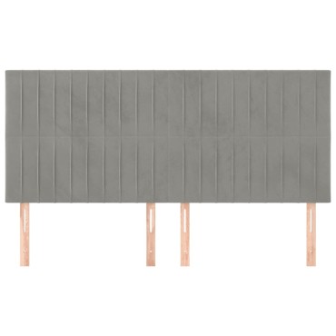 vidaXL Κεφαλάρια Κρεβατιού 4 τεμ. Αν. Γκρι 80x5x78/88cm Βελούδινο