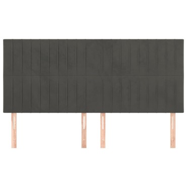 vidaXL Κεφαλάρια Κρεβατιού 4 τεμ. Σκ. Γκρι 80x5x78/88cm Βελούδινο