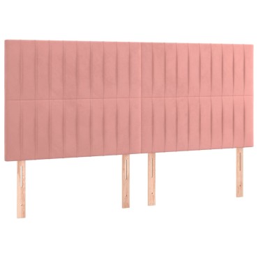 vidaXL Κεφαλάρια Κρεβατιού 4 τεμ. Ροζ 90x5x78/88cm Βελούδινο