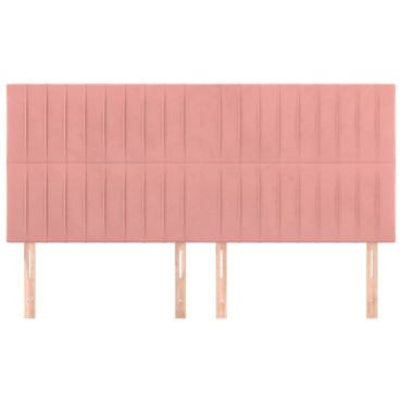 vidaXL Κεφαλάρια Κρεβατιού 4 τεμ. Ροζ 90x5x78/88cm Βελούδινο