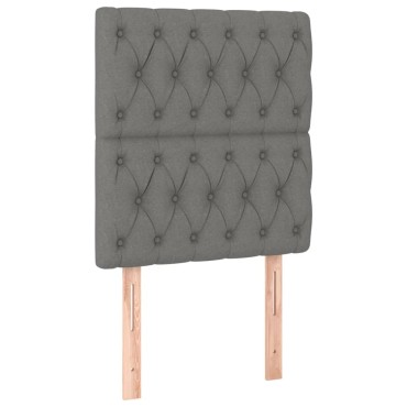 vidaXL Κεφαλάρι Κρεβατιού Σκούρο Γκρι 80x7x118/128cm Ύφασμα 1 τεμ.