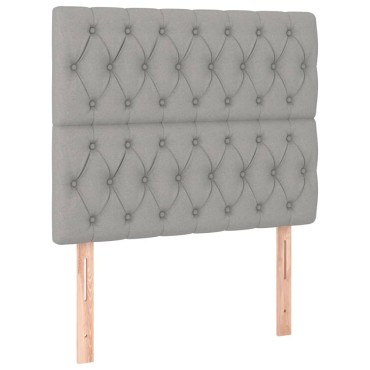 vidaXL Κεφαλάρια Κρεβατιού 2 τεμ. Αν. Γκρι 100x7x78/88cmΥφασμάτινο