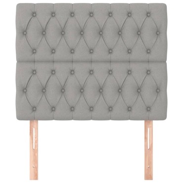 vidaXL Κεφαλάρια Κρεβατιού 2 τεμ. Αν. Γκρι 100x7x78/88cmΥφασμάτινο