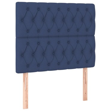 vidaXL Κεφαλάρια Κρεβατιού 2 τεμ. Μπλε 100x7x78/88cm Υφασμάτινο