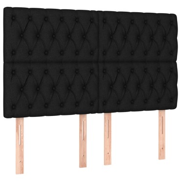 vidaXL Κεφαλάρια Κρεβατιού 4 τεμ. Μαύρο 72x7x78/88cm Υφασμάτινο