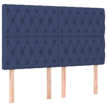 vidaXL Κεφαλάρια Κρεβατιού 4 τεμ. Μπλε 72x7x78/88cm Υφασμάτινο
