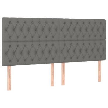 vidaXL Κεφαλάρια Κρεβατιού 4 τεμ. Σκ. Γκρι 90x7x78/88cm Υφασμάτινο