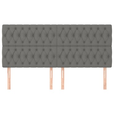 vidaXL Κεφαλάρια Κρεβατιού 4 τεμ. Σκ. Γκρι 90x7x78/88cm Υφασμάτινο