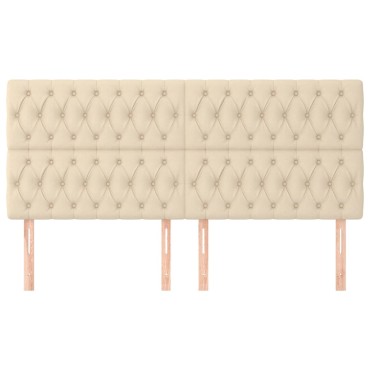 vidaXL Κεφαλάρια Κρεβατιού 4 τεμ. Κρεμ 90x7x78/88cm Υφασμάτινο