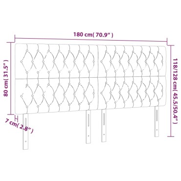 vidaXL Κεφαλάρια Κρεβατιού 4 τεμ. Κρεμ 90x7x78/88cm Υφασμάτινο