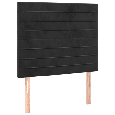 vidaXL Κεφαλάρια Κρεβατιού 2 τεμ. Μαύρο 100x5x78/88cm Βελούδινο
