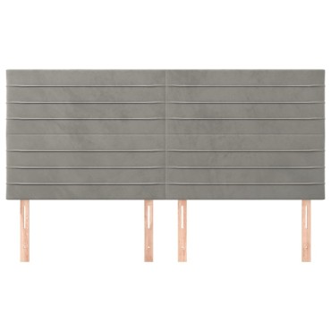vidaXL Κεφαλάρια Κρεβατιού 4 τεμ. Αν. Γκρι 80x5x78/88cm Βελούδινο