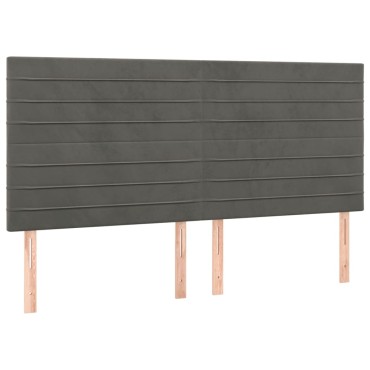 vidaXL Κεφαλάρια Κρεβατιού 4 τεμ. Σκ. Γκρι 80x5x78/88cm Βελούδινο