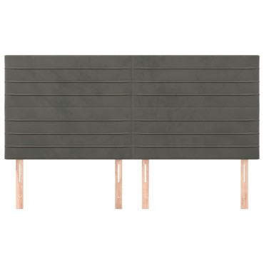 vidaXL Κεφαλάρια Κρεβατιού 4 τεμ. Σκ. Γκρι 80x5x78/88cm Βελούδινο
