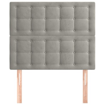 vidaXL Κεφαλάρια Κρεβατιού 2 τεμ. Αν. Γκρι 100x5x78/88cm Βελούδινο
