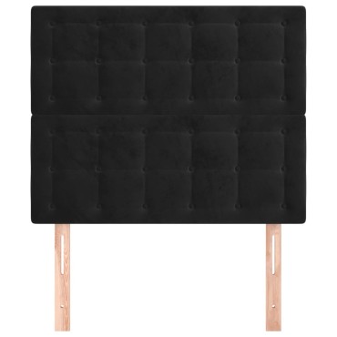 vidaXL Κεφαλάρια Κρεβατιού 2 τεμ. Μαύρο 100x5x78/88cm Βελούδινο