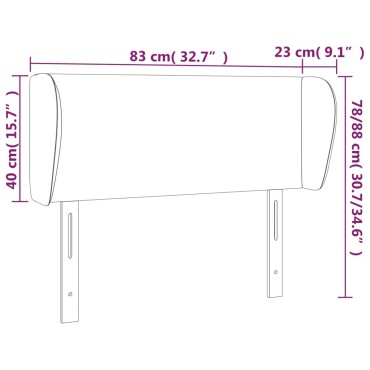 vidaXL Κεφαλάρι με Πτερύγια Κρεμ 83x23x78/88cm Υφασμάτινο 1 τεμ.
