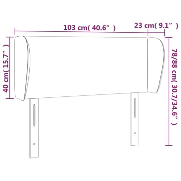 vidaXL Κεφαλάρι με Πτερύγια Σκούρο Καφέ 103x23x78/88cm Υφασμάτινο 1 τεμ.